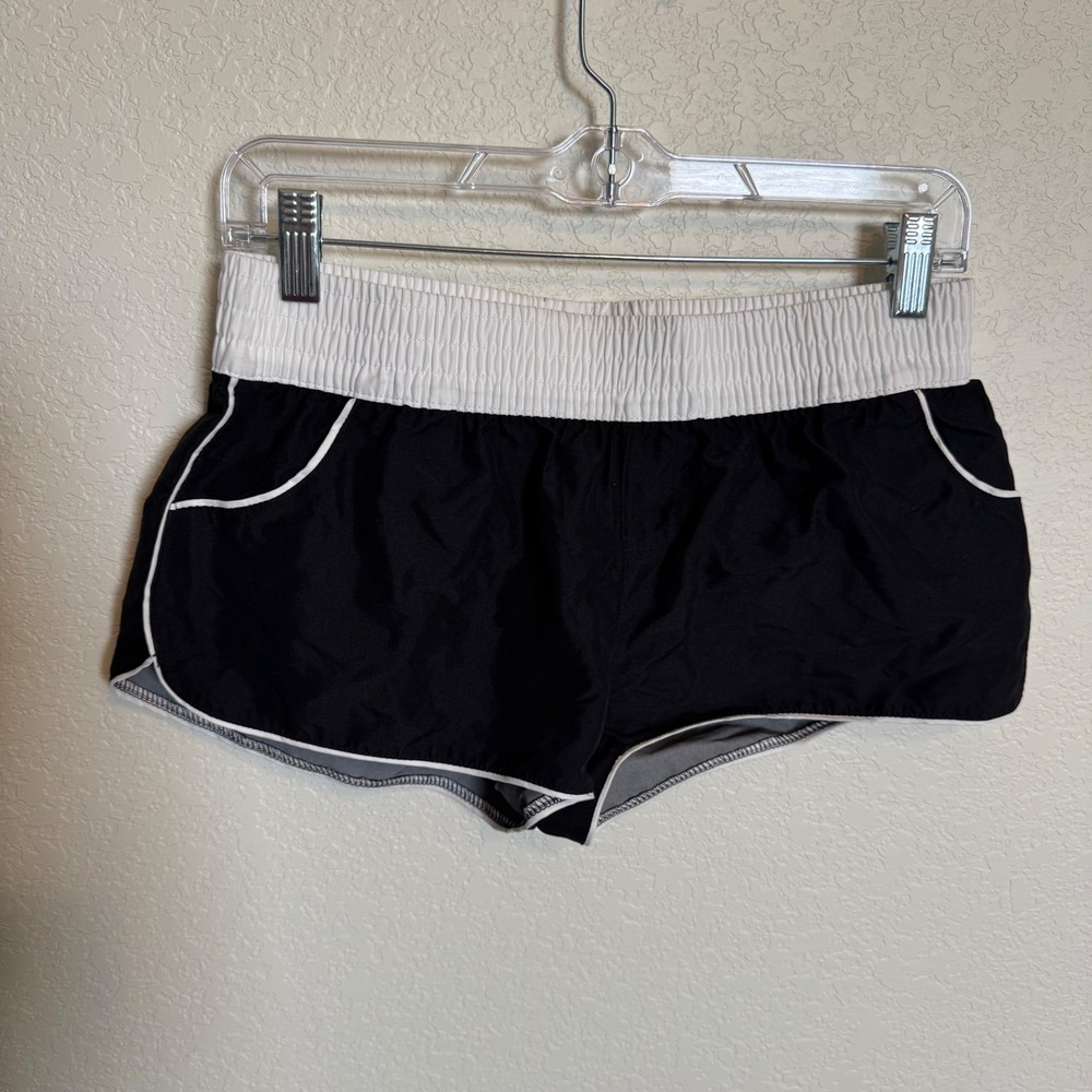 Y2K Surfer Aesthetic OP Micro Mini Board Shorts Medium Black White